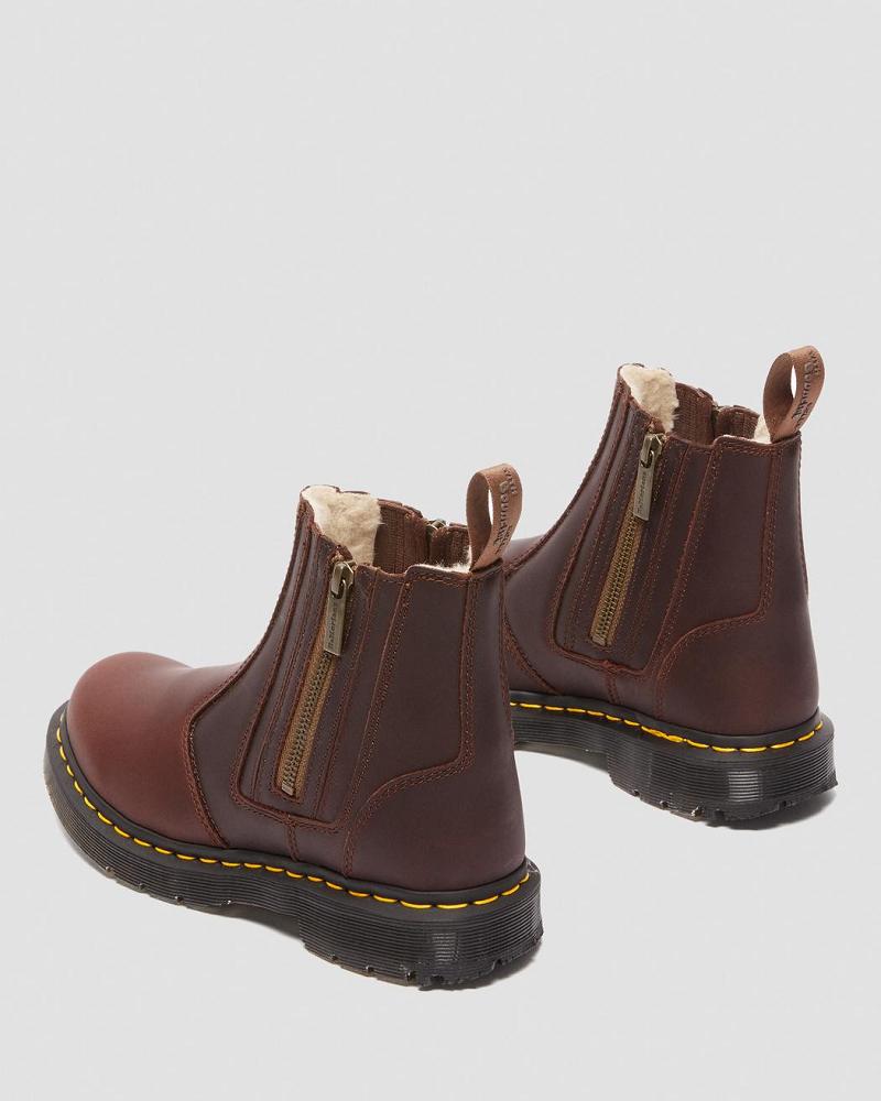 Women's Dr Martens 2976 DM's Wintergrip Zip Chelsea Boots Brown | AU 104DFM